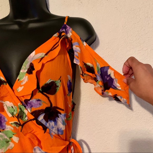 Orange Floral Dress - Picture 3 of 4